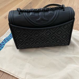 Tory Burch black mat crossbody bag